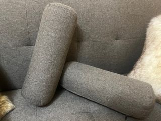 2 Cojines Cilindro Sofá Gris 100%nuevos