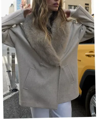 Abrigo Zara Beige Talla L