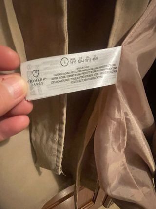 Gabardina Beige Talla L Primark