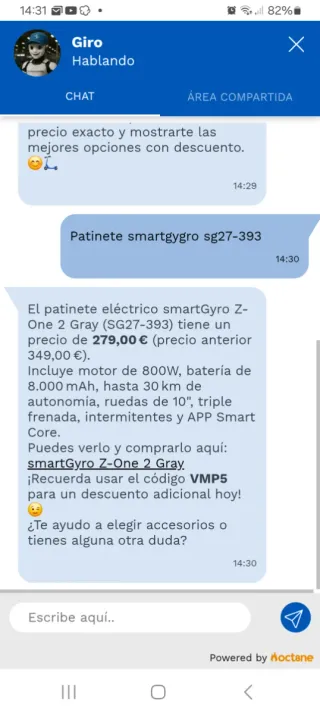 Patinete Eléctrico SmartGyro Z-ONE Sg27-393