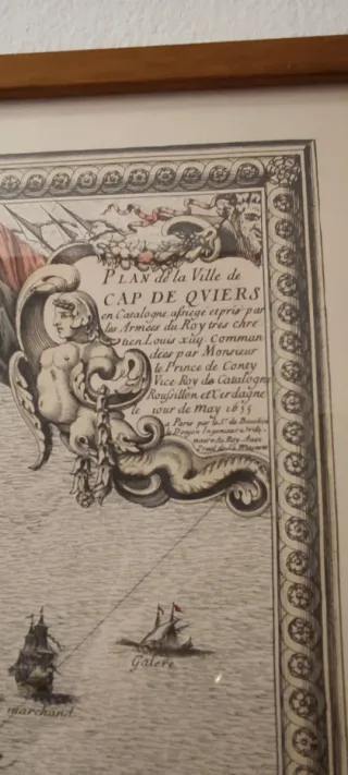 Grabado antiguo mapa costero y náutico.