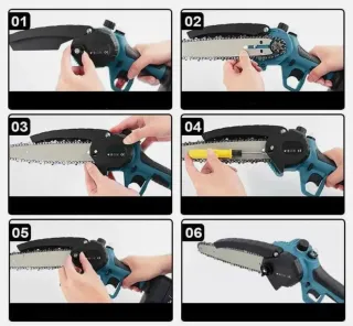 MOTOSEGA Lubrificata 8 POLLICI OLIO 2 BATTERIE 48V