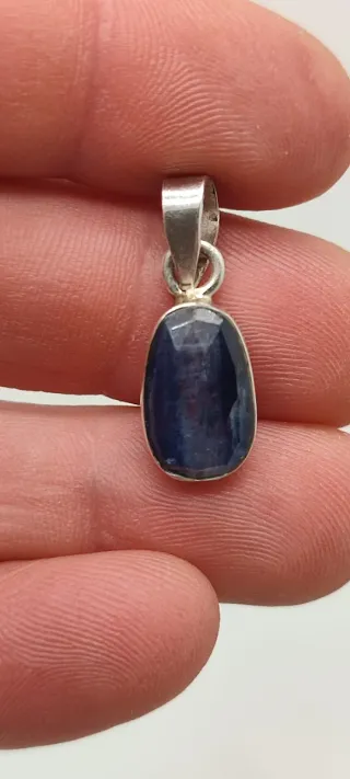 Colgante Plata Cianita Azul