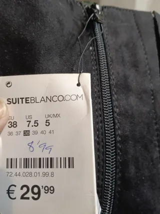 Bota alta cuña negra talla 38