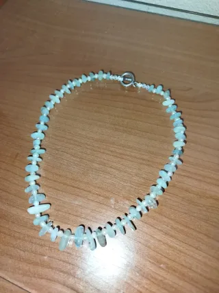 Collar Agua Marina, Perlas y Cristal Swarovski