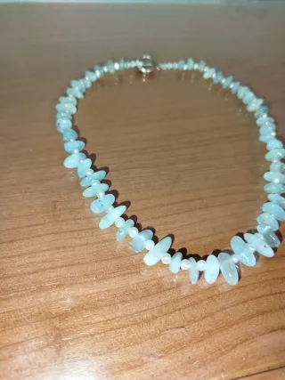 Collar Agua Marina, Perlas y Cristal Swarovski