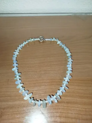 Collar Agua Marina, Perlas y Cristal Swarovski