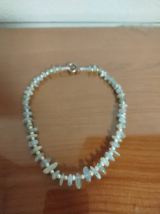 Collar Agua Marina, Perlas y Cristal Swarovski