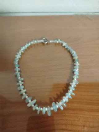 Collar Agua Marina, Perlas y Cristal Swarovski