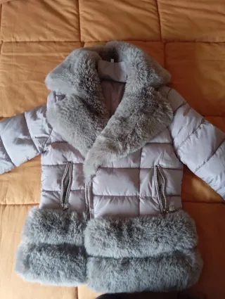 Giubbino donna beige con pelliccia