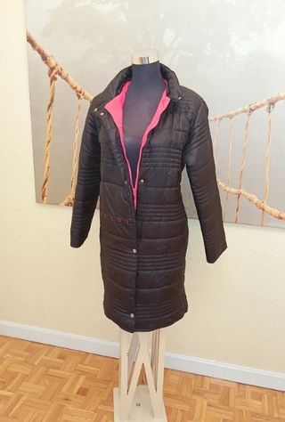 Abrigo ELLE Sport negro y rosa, nuevo