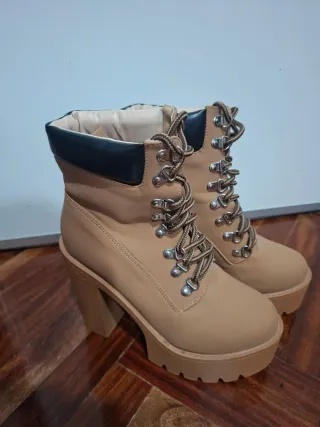 Botas altas plataforma tacón marrón talla 39-40