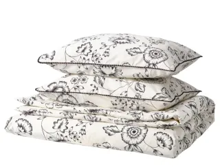 Funda Nórdica Floral Blanco y Negro