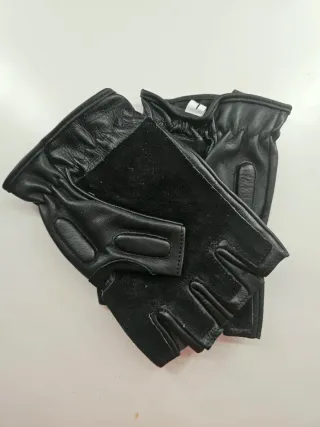 Guanti Moto Vera Pelle Neri con protezione Tg L