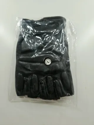 Guanti Moto Vera Pelle Neri con protezione Tg L