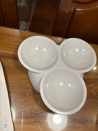 Bandeja aperitivos porcelana 3 compartimentos