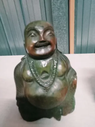 Pareja Budas Madera Pintados Mano