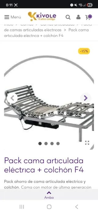 Cama articulada eléctrica Kivole + colchón