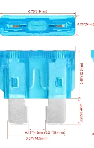 10 Fusibles Coche 15A Azul