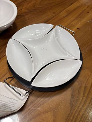 Bandeja giratoria porcelana blanca