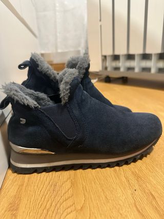 Botines de invierno forrados azul marino