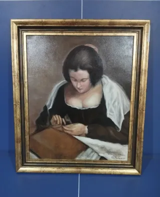 CUADRO LA COSTURERA PACO ROLDAN