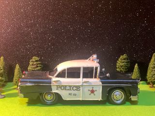 Coche Policía Vintage Metal