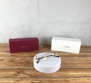 Gafas Cartier Signature C Gold Rimless Originales