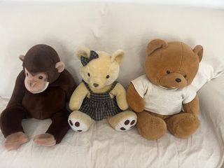 Lote de 3 peluches: mono y osos