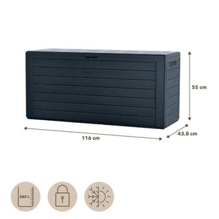 ¡S. OFERTA HOY! Baúl exterior de jardin 280L Nuevo