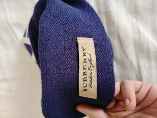 Berretto Burberry Blu Navy & Bianco