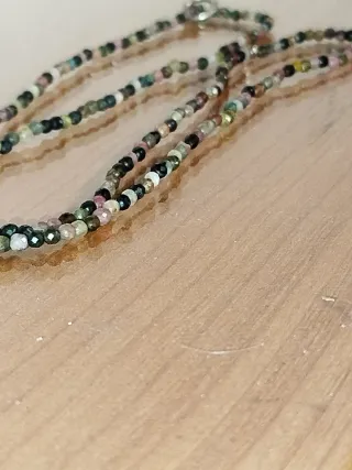 Collar Turmalinas y Colgante Plata Ángel