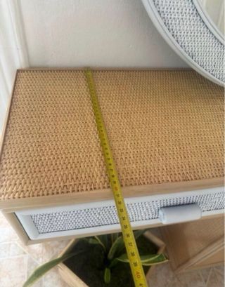 Conjunto recibidor y espejo ratán