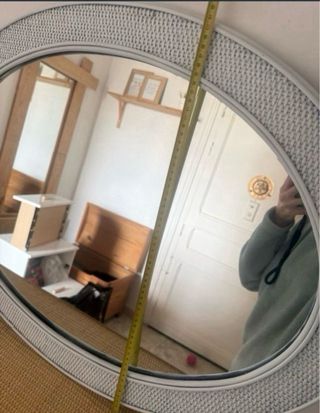 Conjunto recibidor y espejo ratán