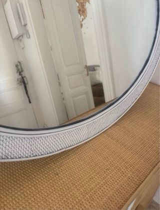 Conjunto recibidor y espejo ratán