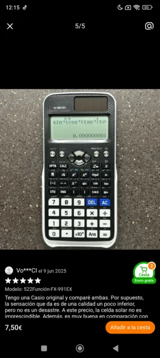 Calculadora Científica Casio FX-991EX