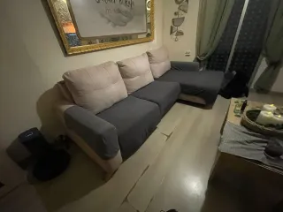 Sofá Chaiselongue Negro/Gris