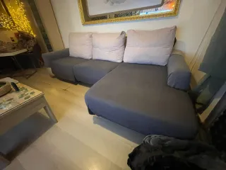 Sofá Chaiselongue Negro/Gris