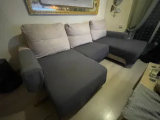 Sofá Chaiselongue Negro/Gris