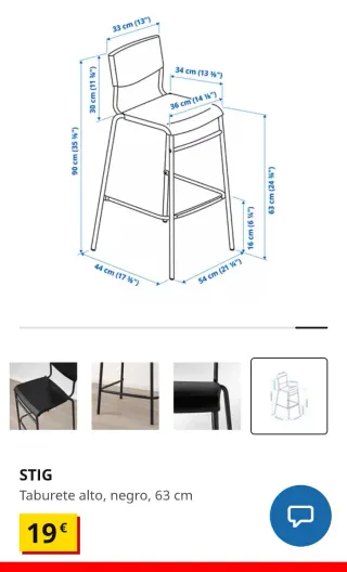 MESA BARRIL OCTOGONAL + 5 TABURETES STIG IKEA 63cm