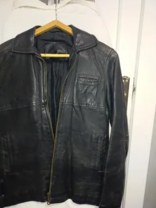 Chaqueta de cuero mujer negra