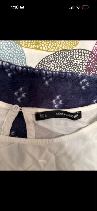 Blusa blanca bordada talla L