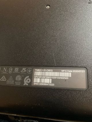 Portátil Acer Negro