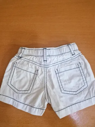 Shorts blancos bebé de tela de 0 a 3 meses