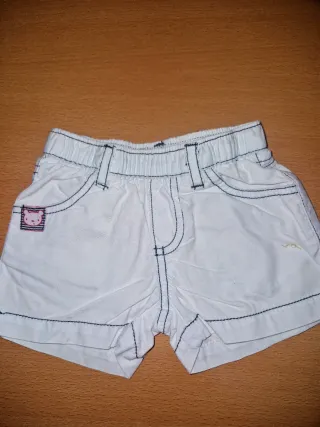 Shorts blancos bebé de tela de 0 a 3 meses