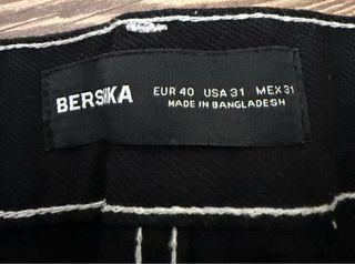 Pantalón negro cargo Bershka hombre talla 40