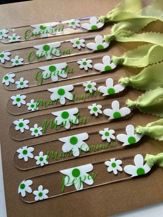 Marcapáginas personalizados nombre flores