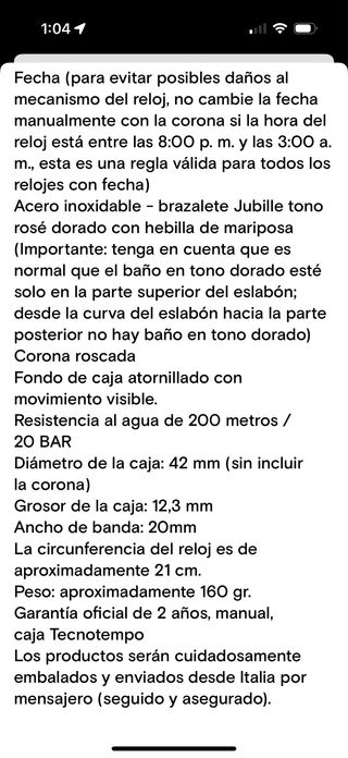 SUPER OFERTA Automático TecnoTempo Azul y Dorado