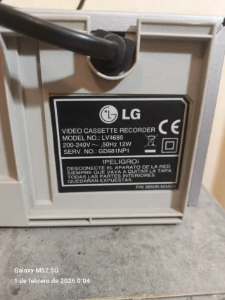 Reproductor VHS LG LV4685 Hi-Fi Stereo