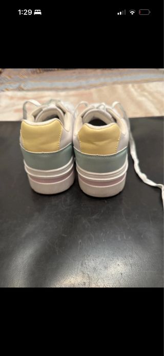 Zapatillas blancas y rosas talla 39